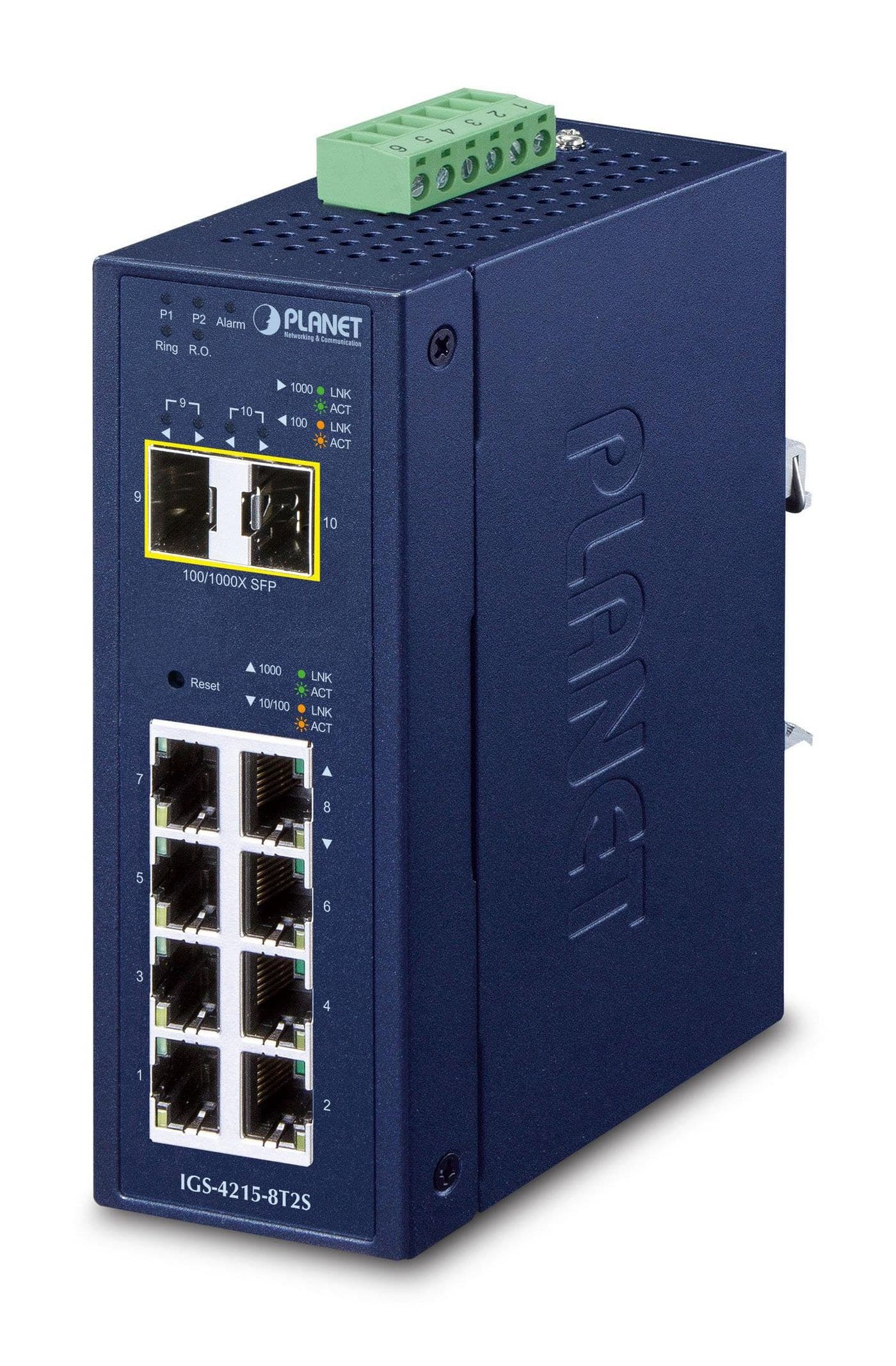 PLANET IGS-4215-8T2S IP30 Industrial L2/L4 8-Port 10/100/1000T + 2-Port 100/1000X SFP Managed Switch
