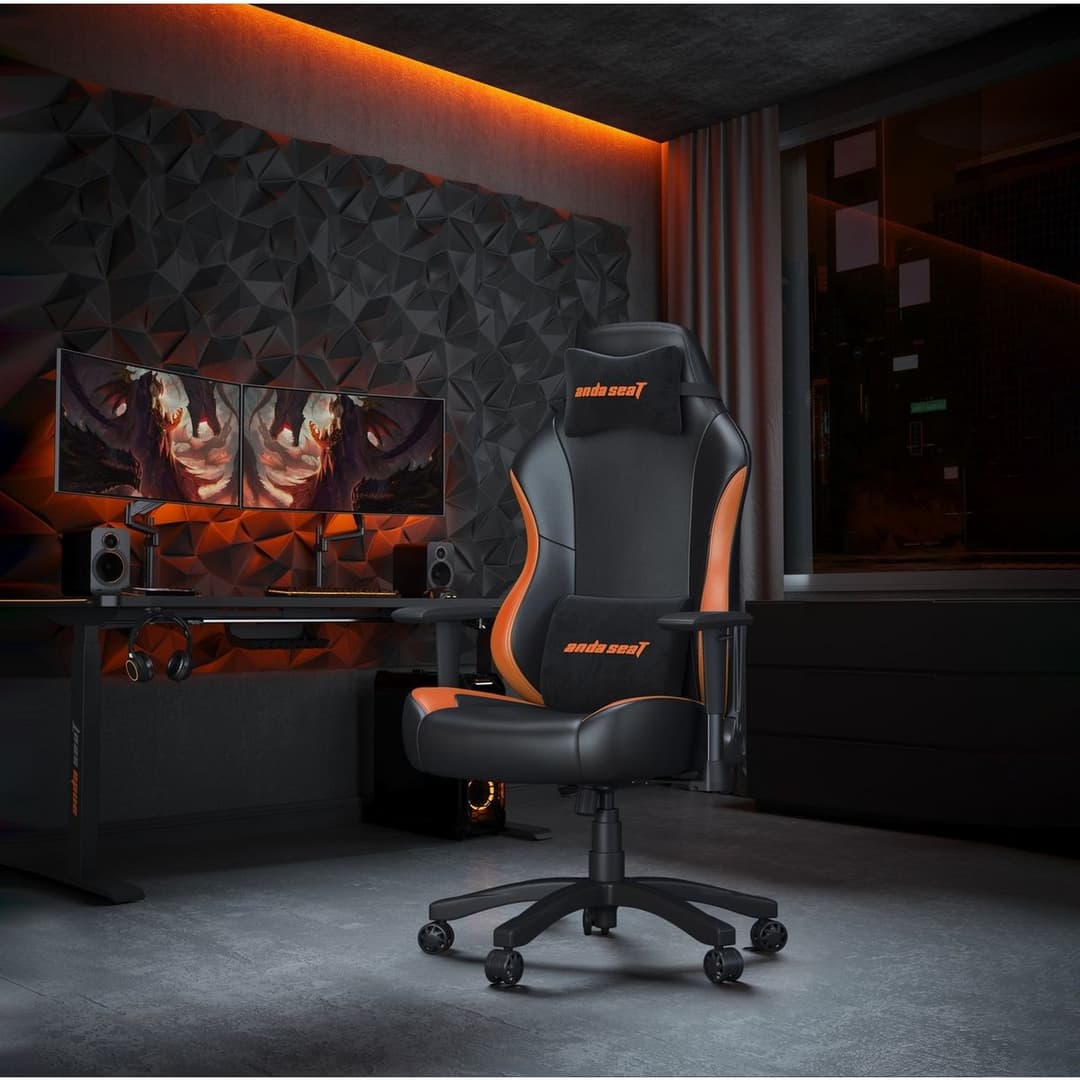 AndaSeat Luna Premium Large Office Gaming Chair - Black & Orange - Image 1