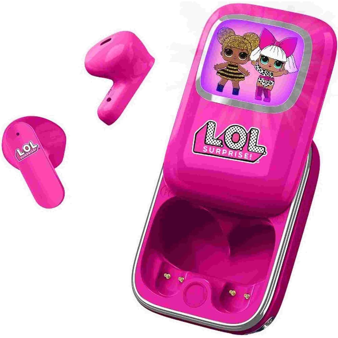L.O.L. Surprise! Slide Open TWS Earphones with LED Charging Case - Pink - Image 1
