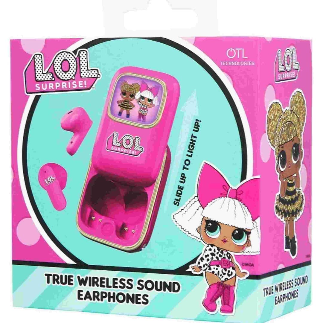 L.O.L. Surprise! Slide Open TWS Earphones with LED Charging Case - Pink - Image 4