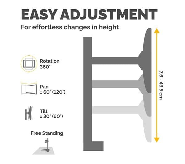 FELLOWES Seasa Dual Arm Full Motion 27" Monitor Stand - Image 4