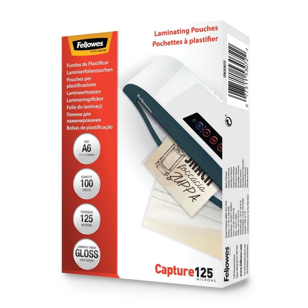 Fellowes 53072 A6 125Mic Pouch 100pk - Image 1