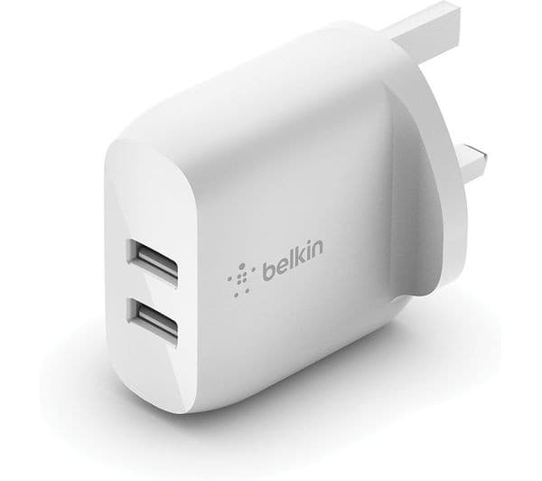 Belkin BoostCharge Dual USB-A Wall Charger 24W White