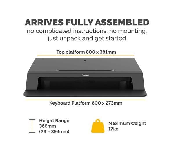 FELLOWES Lotus LT Standing Desk Converter - Black - Image 3