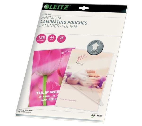 LEITZ iLAM Gloss Laminating Pouches A4 125 Micron - Pack of 25
