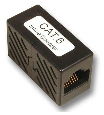 MicroConnect MPK101 Modular Adapter CAT6 RJ45 to RJ45 Female Coupler, Black