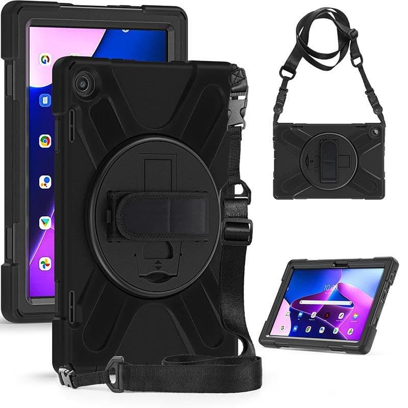 eSTUFF AUSTIN Defender Case for Lenovo Tab M10 Plus (3rd Gen) 2022 10.6" TB-125F/TB-128F - Black (ES681905-BULK)