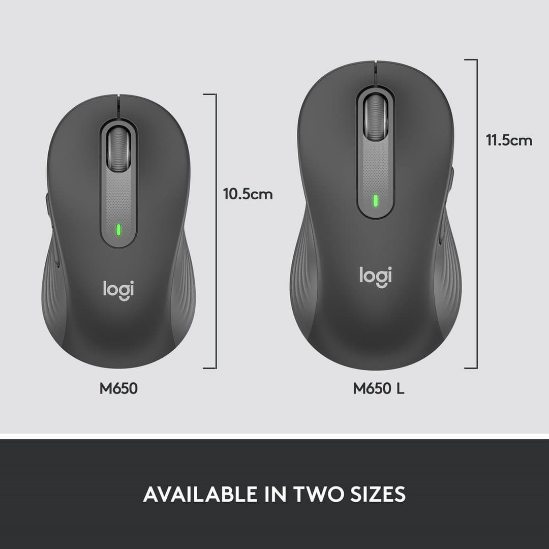 Logitech M650 Wireless Mouse - Black - Image 10