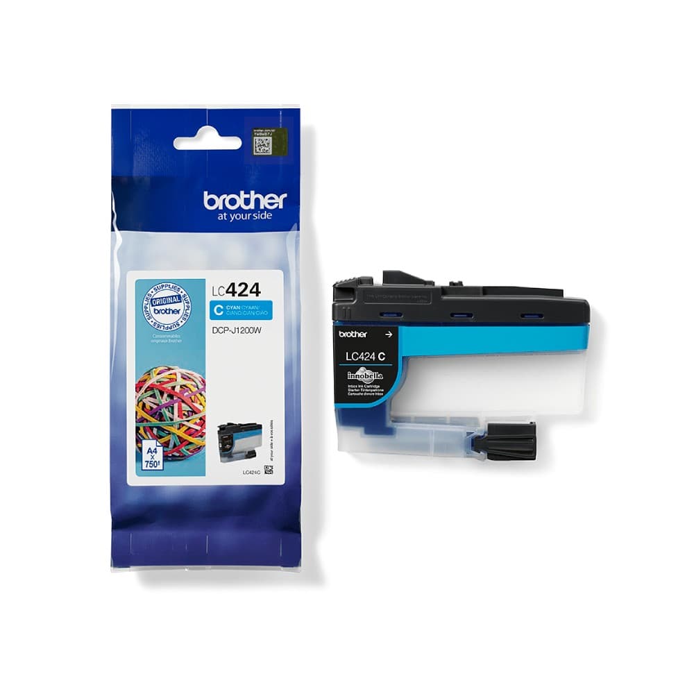 Brother LC424C Cyan 750 Pages Yield Ink Cartridge - Image 1
