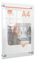 Nobo Premium Plus A4 Clear Acrylic Wall Mounted Poster Frame with Through Corner Fixings thumbnail 2