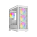 Vida Zephyr V2 Micro ATX ARGB Tempered Glass Gaming PC Case with 4 x 120mm ARGB Fans - White thumbnail 1