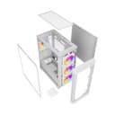 Vida Zephyr V2 Micro ATX ARGB Tempered Glass Gaming PC Case with 4 x 120mm ARGB Fans - White thumbnail 7