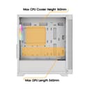 Vida Zephyr V2 Micro ATX ARGB Tempered Glass Gaming PC Case with 4 x 120mm ARGB Fans - White thumbnail 8