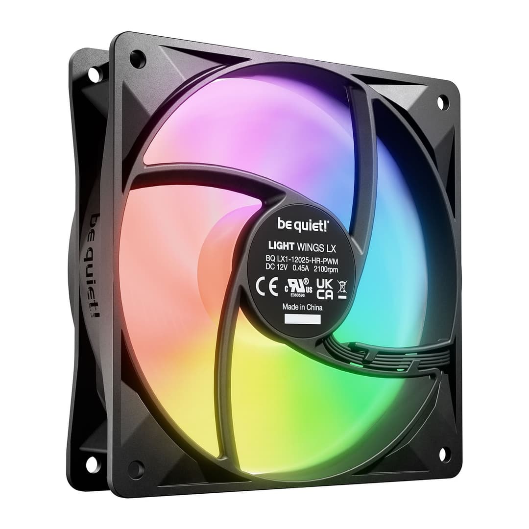be quiet! Light Wings LX High Speed 120mm ARGB PWM Case Fan - Black Triple Pack BL124 - Image 4