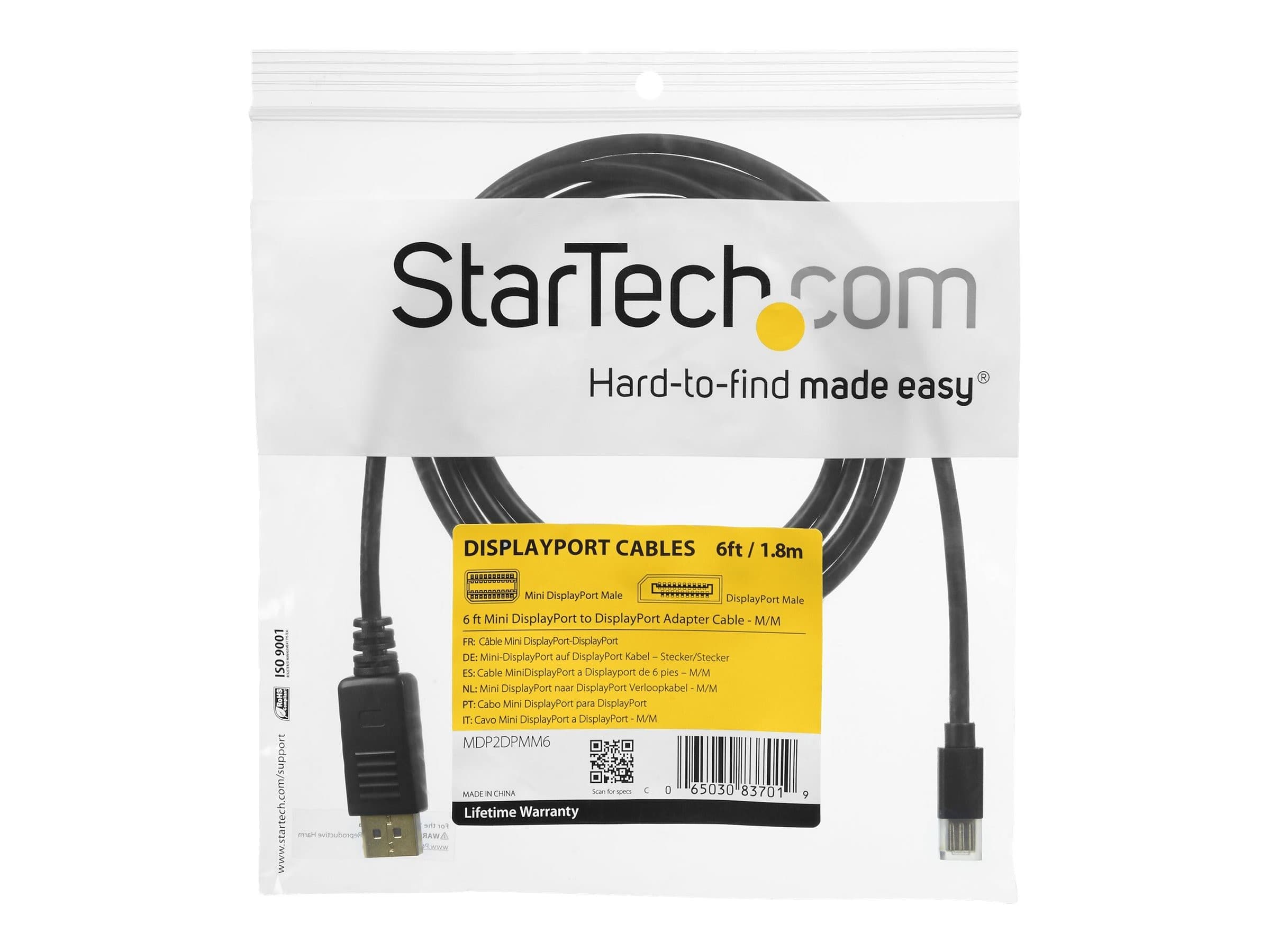 StarTech Mini DisplayPort to DisplayPort Cable M/M - 0.9m - Black