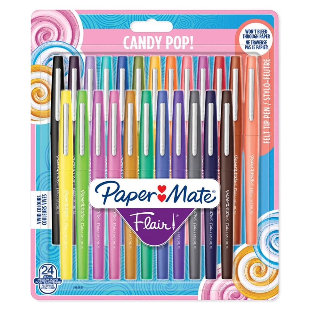 Paper Mate 1985617 Flair Candy Pop Felt pens Pack of 24 Assorted Colours - Image 1