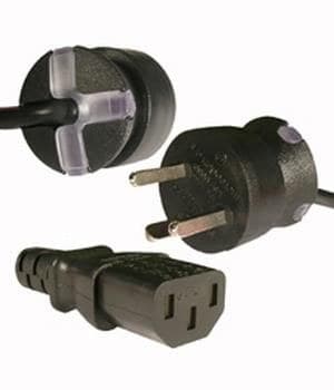 Mercodan SmarTplug Computer Power Cable 2m Black - Danish Type K Plug to IEC C13, H05VV-F 3G 0.75mm², 10A 250V - Image 1