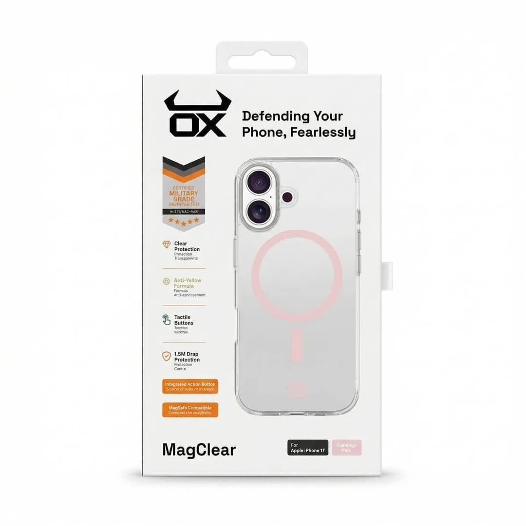 OX MagClear MagSafe Case for Apple iPhone 17 - Pink - Image 1