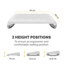 Fellowes Foot Rest Under Desk - Breyta Foot Support Ergonomic Foot Rest with Textured Surface - Foot Rest Stool for Office & Home - White thumbnail 3