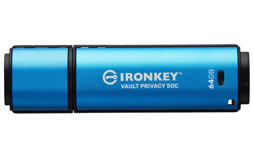 Kingston Technology IronKey 64GB USB-C Vault Privacy 50C AES-256 Encrypted, FIPS 197 - Image 1
