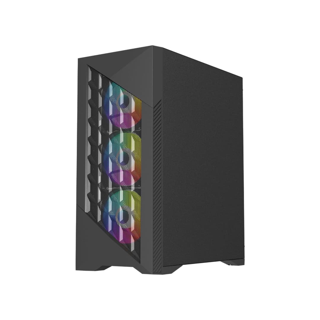 Vida Typhoon ATX ARGB Tempered Glass Gaming PC Case - Black - Image 7