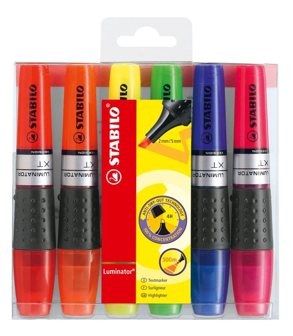 STABILO LUMINATOR Highlighter Pack of 6 Assorted colours - Image 1