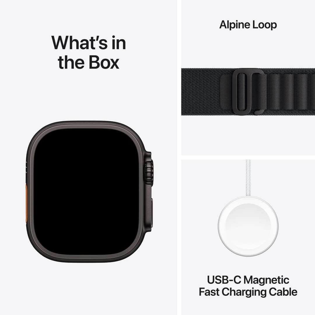 Apple Watch Ultra 3 GPS+Cell 49mm Black Titanium Case with Black Alpine Loop - L - Image 9