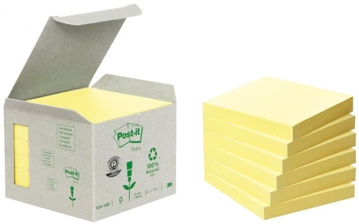 3M 6541B note paper Square Yellow 100 sheets Self-adhesive