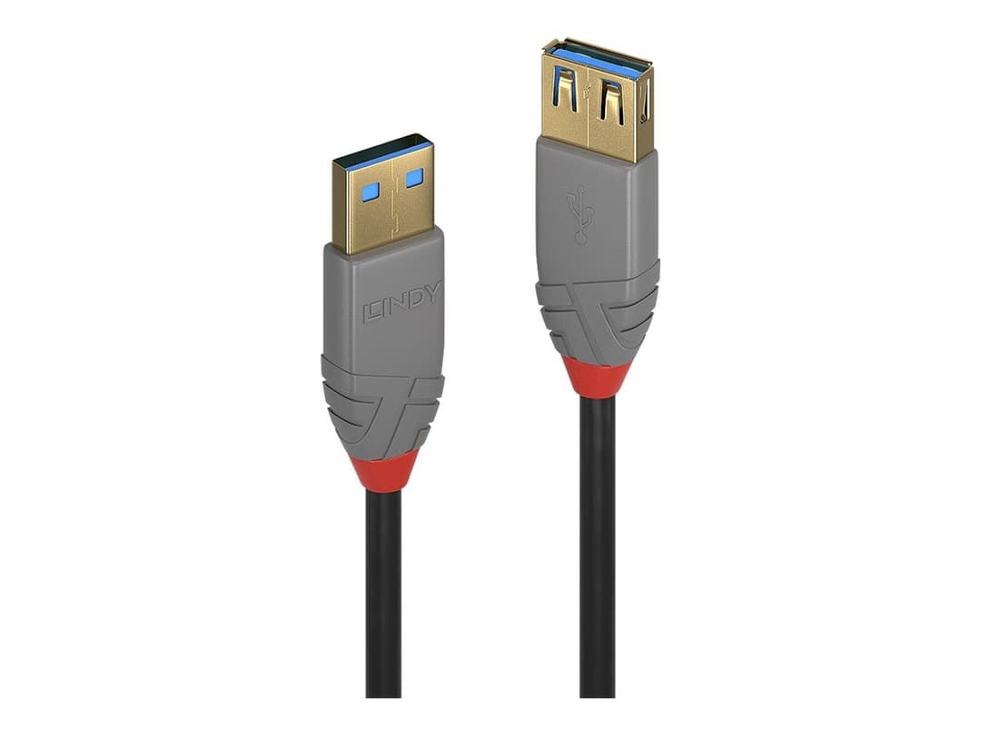 Lindy Anthra Line USB 3.2 Gen 1 Extension Cable USB Type A Male to Female 1m Black - Image 1