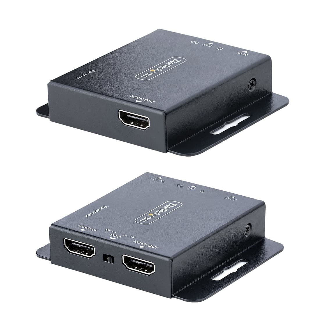StarTech.com 4K HDMI Extender over CAT6/CAT5 Ethernet Cable, 4K 30Hz or 1080p 60Hz Video Extender, HDMI over Ethernet Cable, HDMI Transmitter and Receiver Kit, IR Remote Control - Image 1