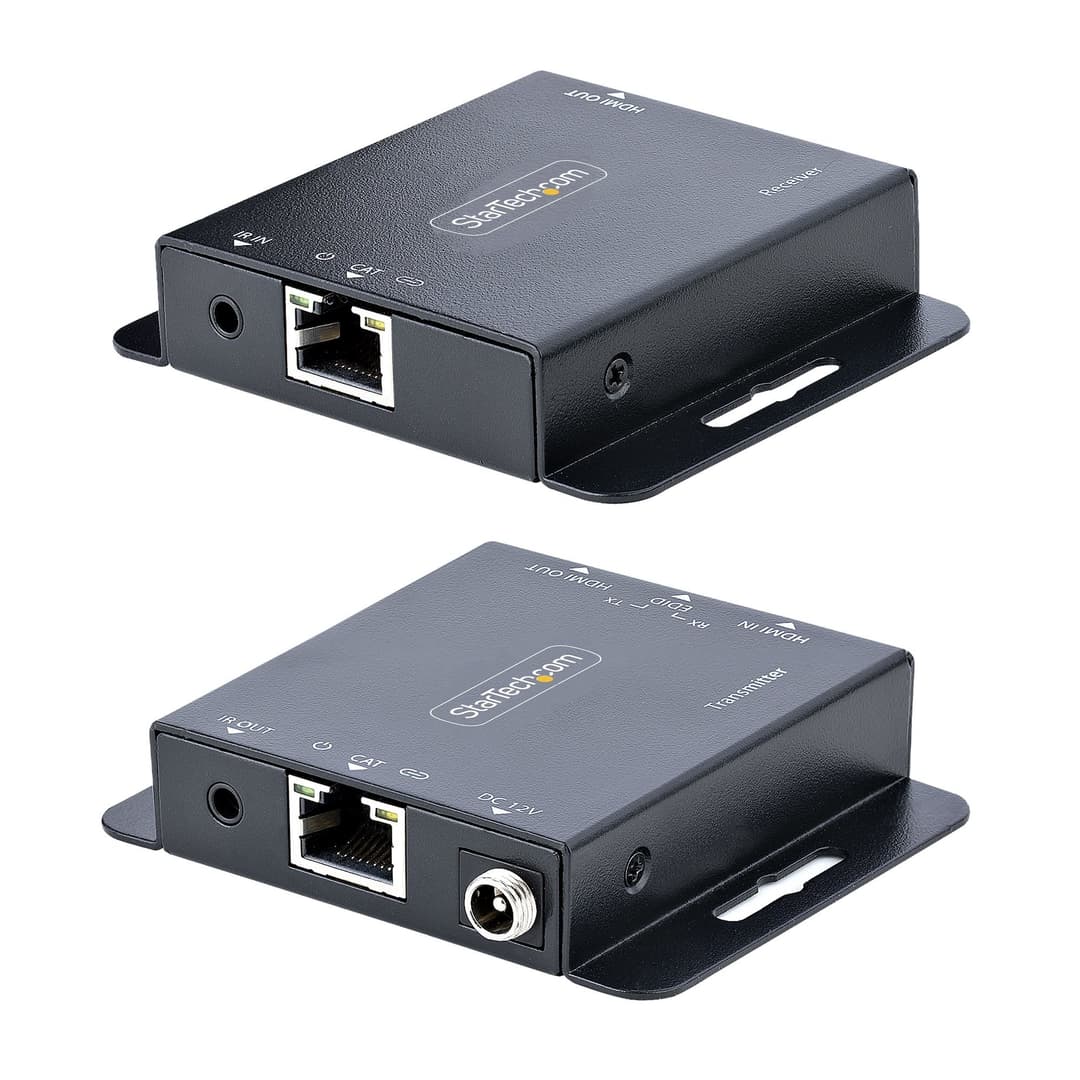 StarTech.com 4K HDMI Extender over CAT6/CAT5 Ethernet Cable, 4K 30Hz or 1080p 60Hz Video Extender, HDMI over Ethernet Cable, HDMI Transmitter and Receiver Kit, IR Remote Control - Image 2