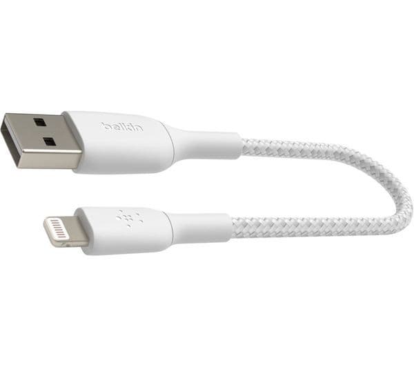 Belkin Braided Lightning to USB-A Cable 0.15m White - Image 3