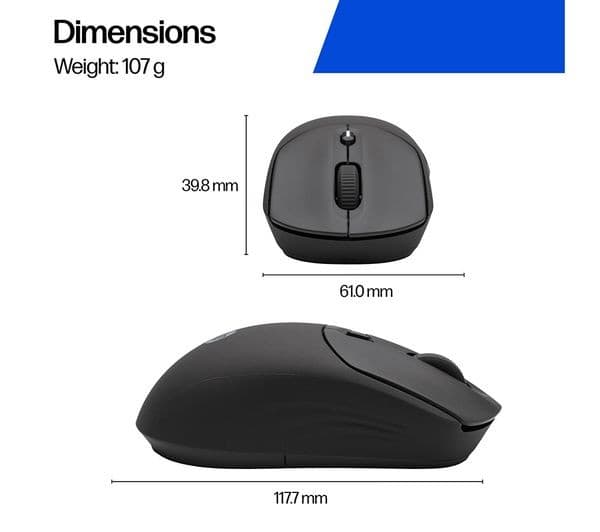 HP 400 Quiet Wireless Optical Mouse - Black (Bluetooth & 2.4 GHz) - Image 9