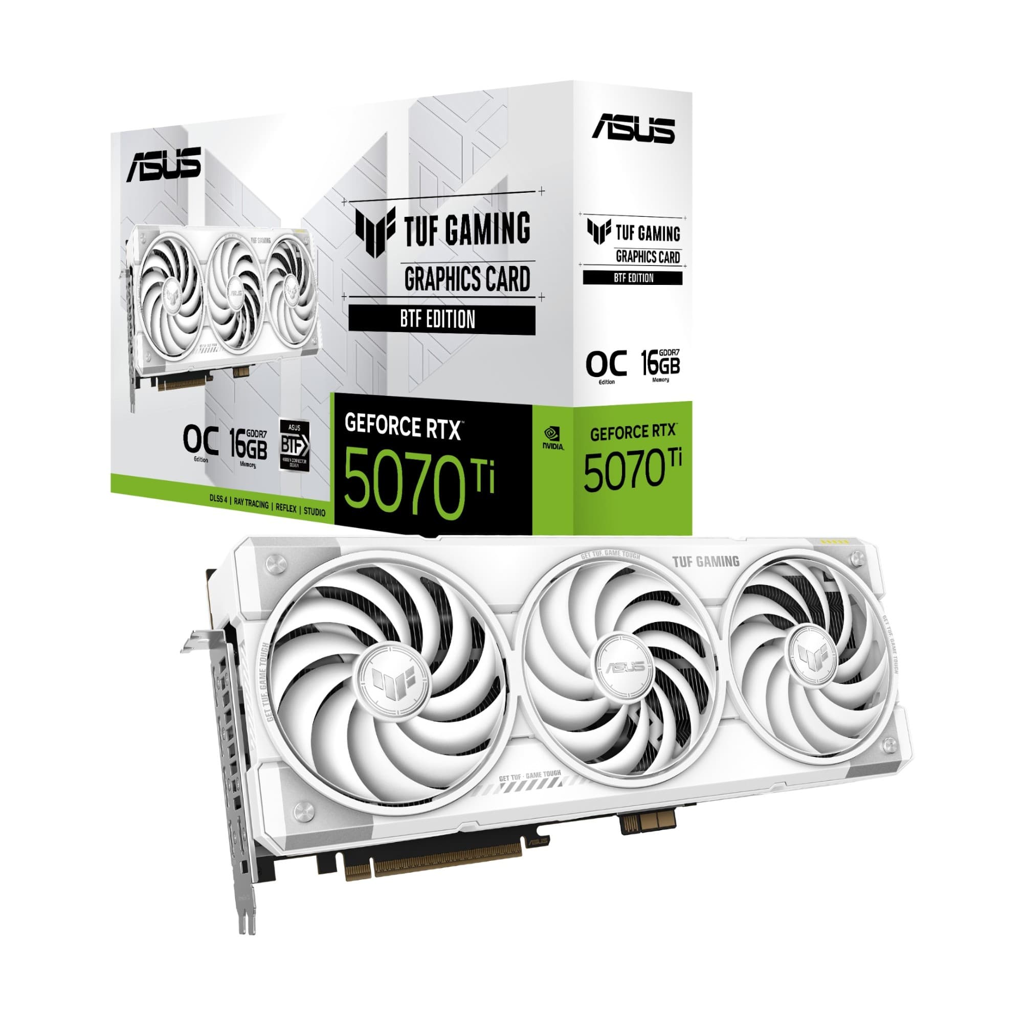 ASUS TUF Gaming GeForce RTX 5070 Ti BTF OC Edition 16GB Graphics Card - White