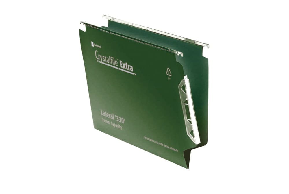 Rexel Crystalfile Extra `330` Lateral File 15mm Green (25) - Image 2