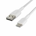 Belkin Braided USB C to USB A 2m Charging Cable - White thumbnail 2