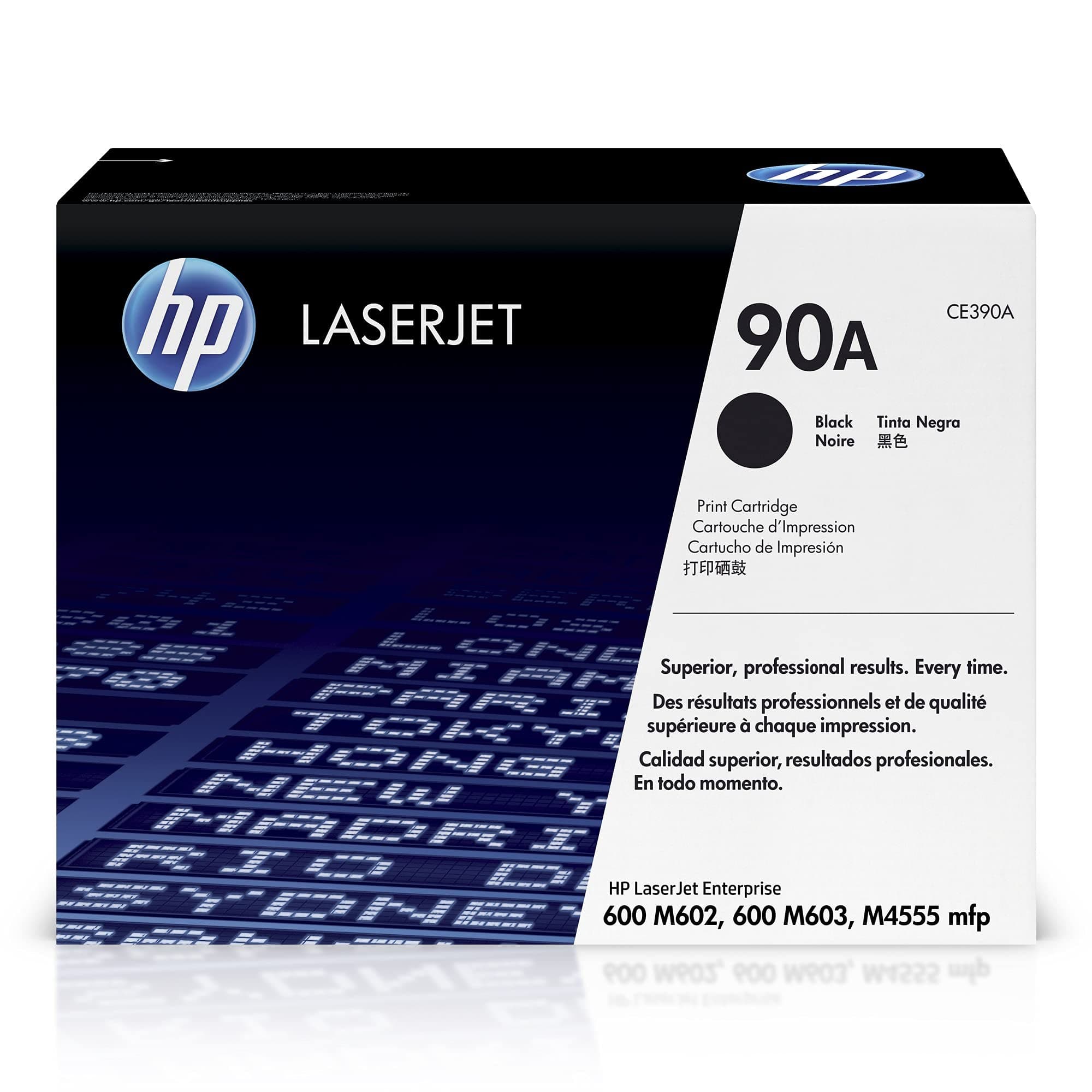HP CE390A 90A Original LaserJet Toner Cartridge - Black