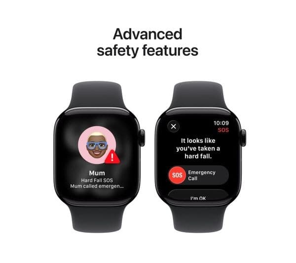 Apple Watch Series 11 GPS 42mm Jet Black Aluminium Case with Black Sport Band - S/M - Image 2