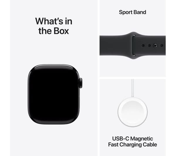 Apple Watch Series 11 GPS 42mm Jet Black Aluminium Case with Black Sport Band - S/M - Image 5