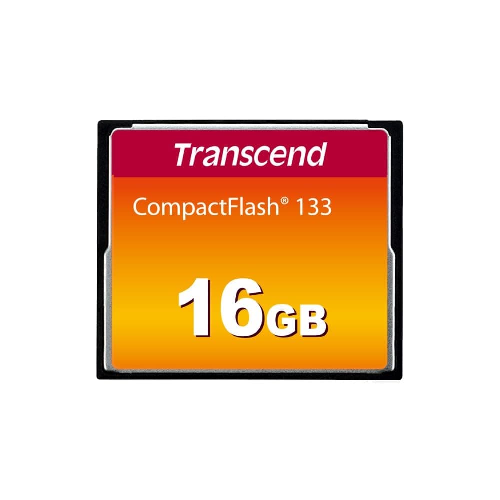 16GB Transcend CompactFlash 133 UDMA4 Memory Card TS16GCF133 - Black - Image 1