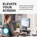 Fellowes Smart Suites Monitor Riser Plus 8020801 - Height Adjustable Monitor Stand with Storage Area - 3 Height Adjustments, Max Weight 10KG, Max Size 21" - Black thumbnail 2