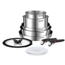 Tefal Ingenio Emotion L897SA74 10 Piece Stainless Steel Cookware Set thumbnail 1