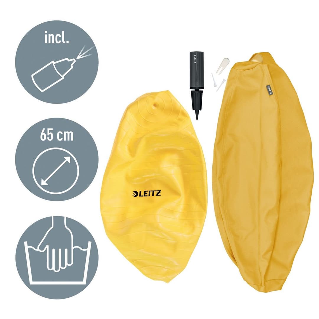 Leitz Ergo Cosy Active Sitting Ball - Yellow - Image 4