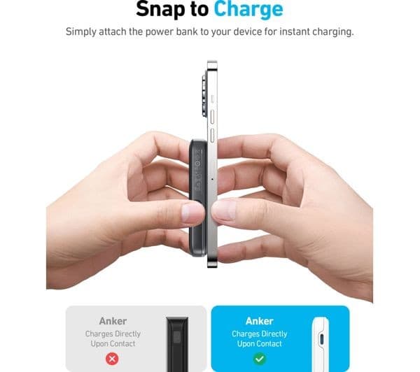 Anker 322 MagGo A1618G11 5000mAh 7.5W Magnetic Wireless Power Bank with Foldable Stand Black - Image 5