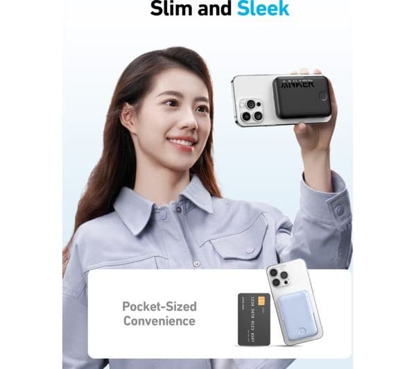 Anker 322 MagGo A1618G11 5000mAh 7.5W Magnetic Wireless Power Bank with Foldable Stand Black - Image 6