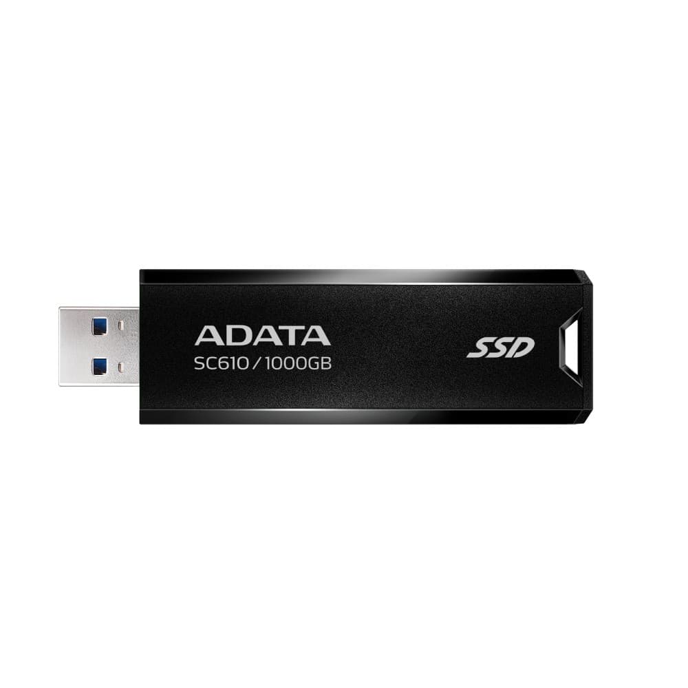 Adata SC610 Pocket Size Key Ring 1TB USB 3.2 Gen2 External SSD - Black