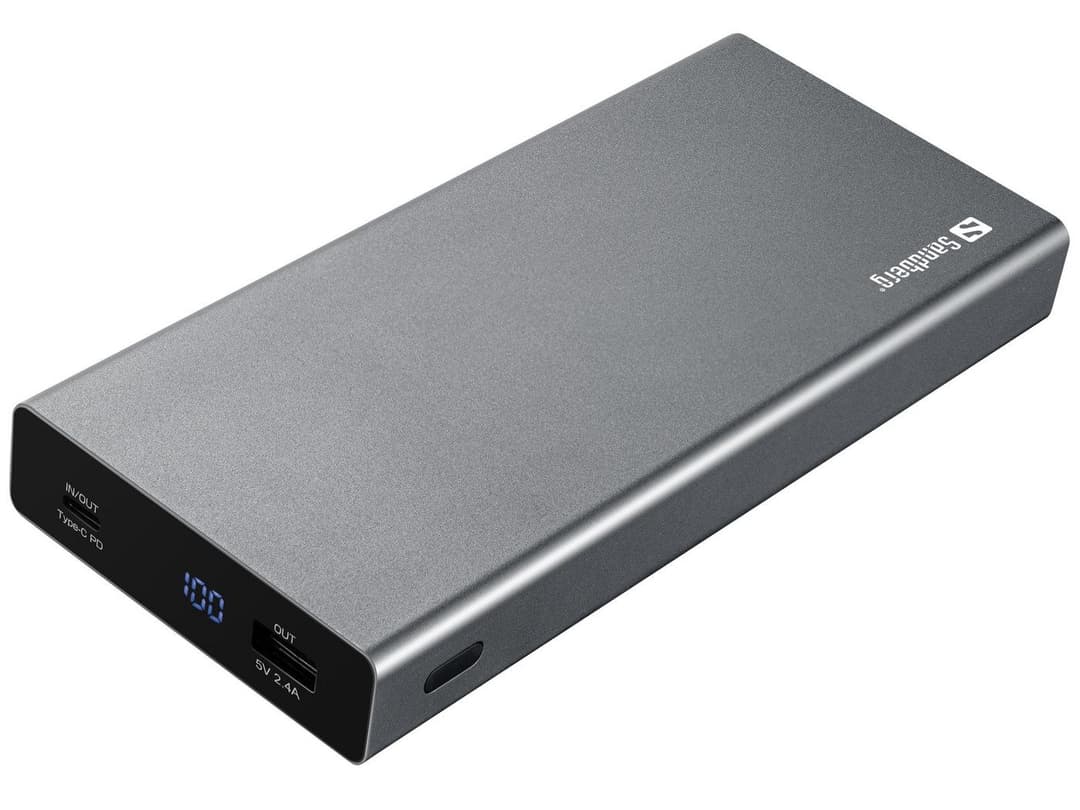 Sandberg Powerbank USB-C PD 100W 20000 (420-52) - Grey - Image 1