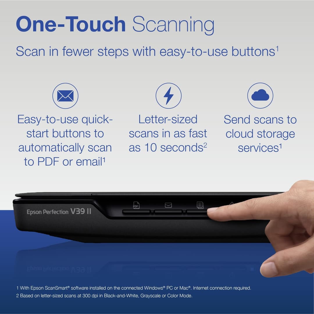 Epson Perfection V39 II A4 Flatbed Photo & Document Scanner - Black - Image 5