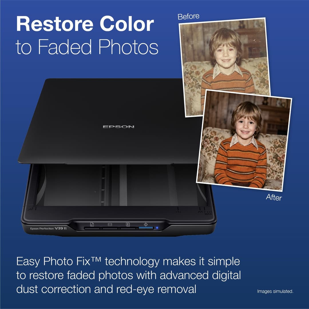 Epson Perfection V39 II A4 Flatbed Photo & Document Scanner - Black - Image 7