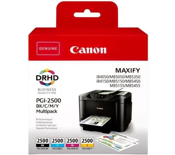 CANON PGI-2500 Cyan, Magenta, Yellow & Black Ink Cartridges - Multipack - Image 1